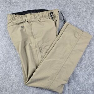 Hurley Kids H2O-Dri Khaki Tan Active Pants Size M 10-12 Elastic Waist Drawstring